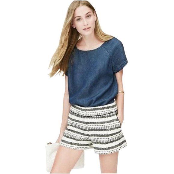 New Ann Taylor LOFT Riviera Shorts Woven Stripe 6 - Picture 7 of 7